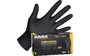 SAS Safety Raven® Powder-Free Exam Grade Nitrile Disposable Gloves - 7 Mil - 100PK